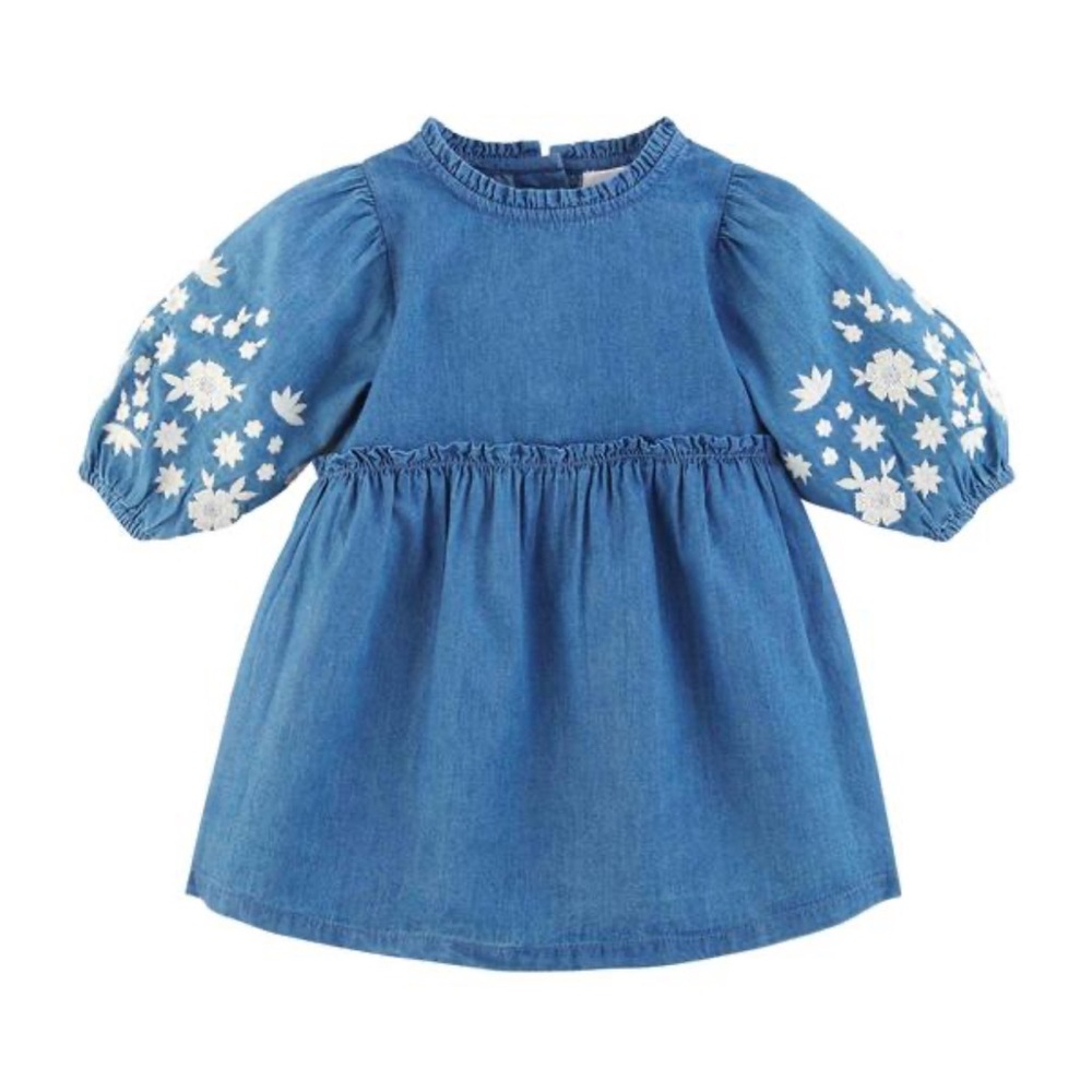 EMBROIDERED DENIM TODDLER DRESS size 3T